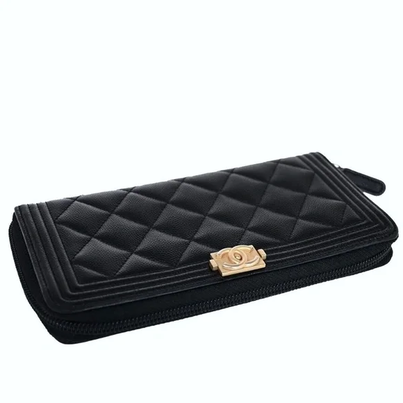 Chanel Caviar Zipper Boy Wallet Noir - Picture 4 of 9
